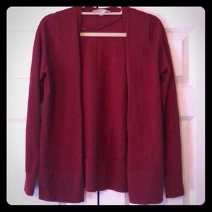 Red cardigan